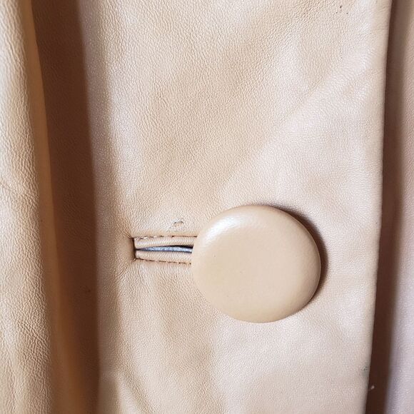 Vintage Jerry Lewis Leather Cropped Round Neck Button Front Jacket Women's Small - Picture 6 of 16